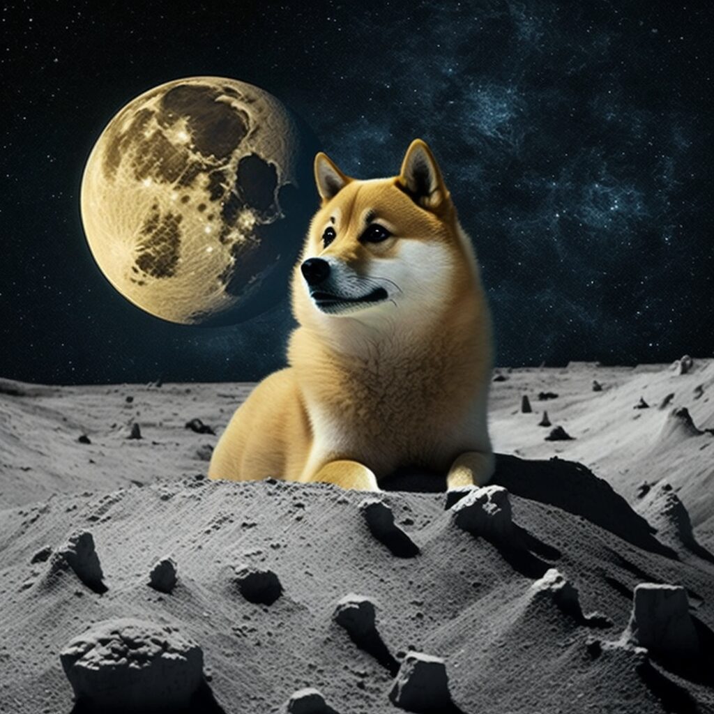 dogecoin on the moon